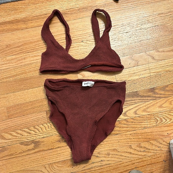 Youswim Eva Highwaist 2 piece in Garnet O/S - Picture 2 of 3